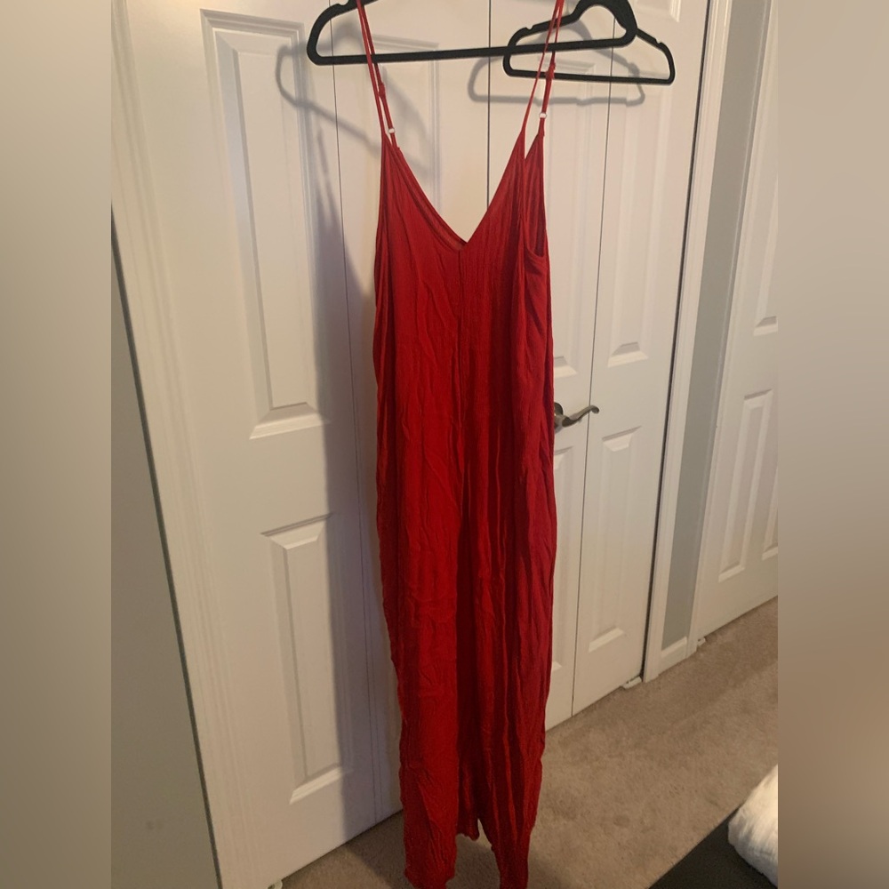 Lovestitch Red Textured Maxi Sundress